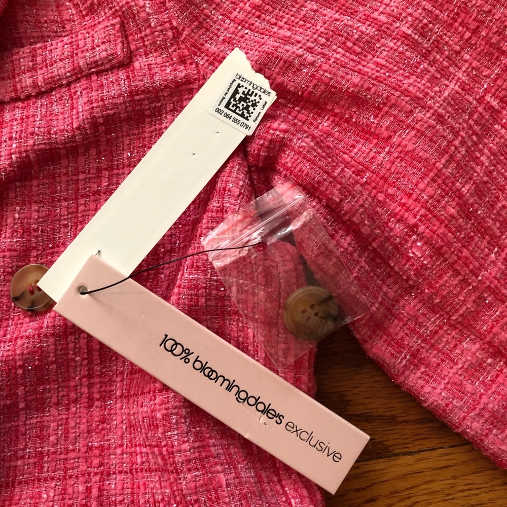 Aqua Pink Cropped Tweed Blazer - Picture 10 of 11